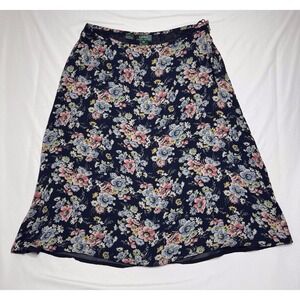 Lauren Ralph Lauren 100% Silk‎ Floral Skirt Womens Size 16